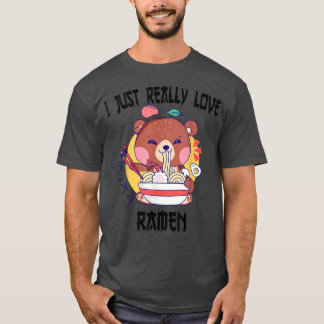 Camiseta Oso Kawaii come fideos animales japoneses
