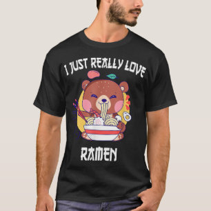 Camiseta Oso Kawaii come fideos animales japoneses