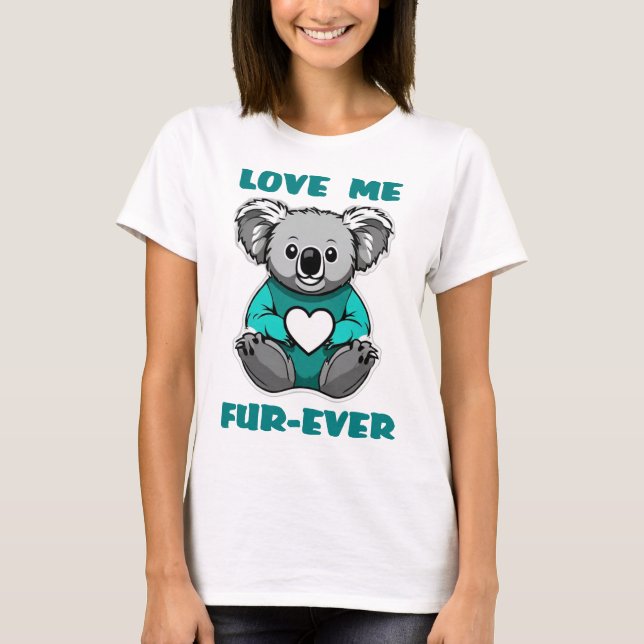 Camiseta Oso Koala Abrazando regalo de El día de San Valent (Anverso)