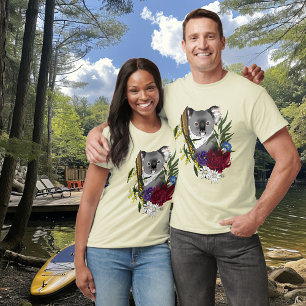 Camiseta Oso Koala Adorable Verde Flora Fauna Australiana