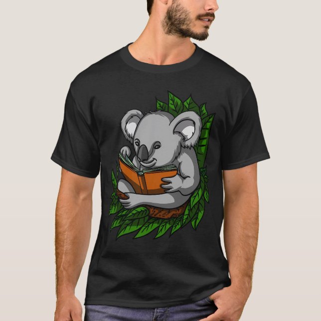 Camiseta Oso Koala Leyendo Libros (Anverso)