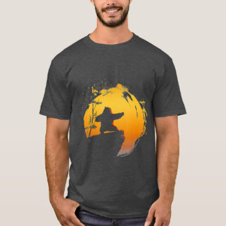 Camiseta Oso Kung Fu Poai Chi Silueta de chica al atardecer