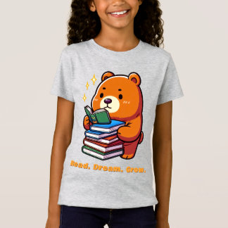 Camiseta Oso Lector Adorable con Libros Kawaii