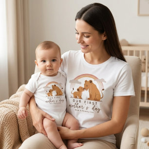 Camiseta Oso León Cálido Amor De Mamá Bebé Primer Día De La