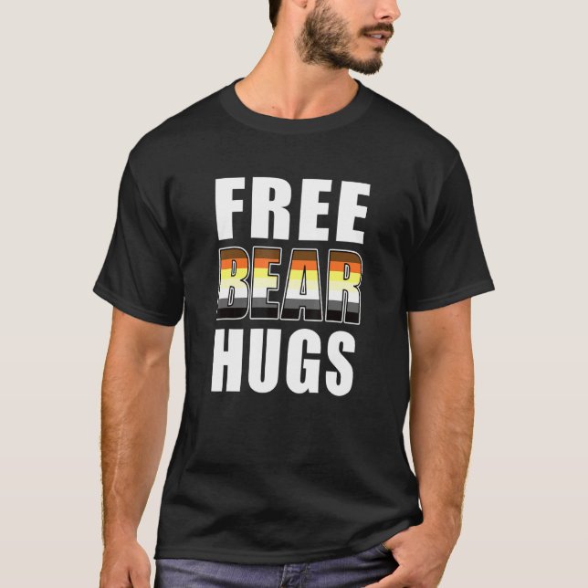 Camiseta Oso Libre Abrazos Lgbtq Desfile Orgullo Gay Orgull (Anverso)