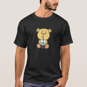 Camiseta Oso lindo con Boba Milk Kawaii Personalizado Minim