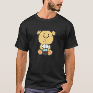 Camiseta Oso lindo con Boba Milk Kawaii Personalizado Minim