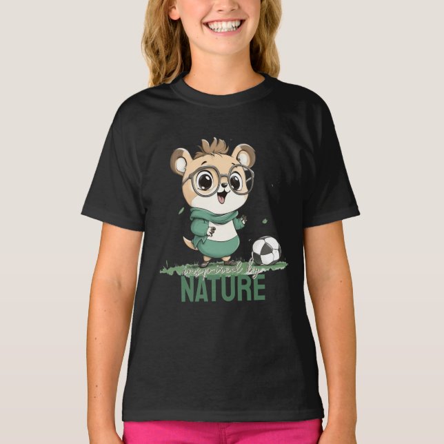 Camiseta Oso lindo con bola de fútbol (Anverso)