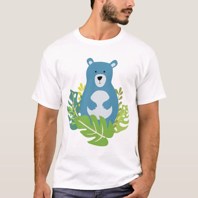 Camiseta oso lindo en el bosque (Anverso)