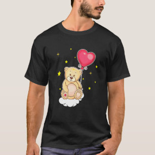 Camiseta Oso Lindo En Nubes Estrellas Corazón Globo Terríco