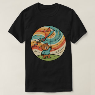 Camiseta Oso lindo volando una cometa - Diversión infantil 
