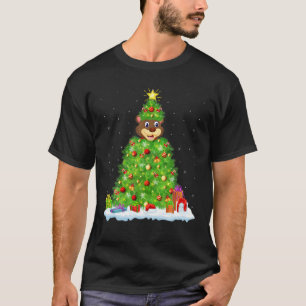 Camiseta Oso Luces de Navidad Árbol Oso Divertido Navidad