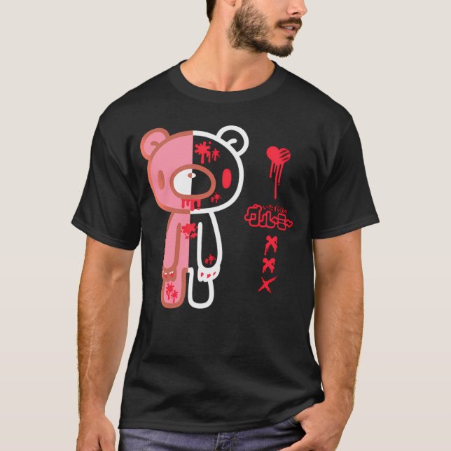Camiseta Oso lúgubre mitad muerto de fantasía anigmática Ga (Anverso)