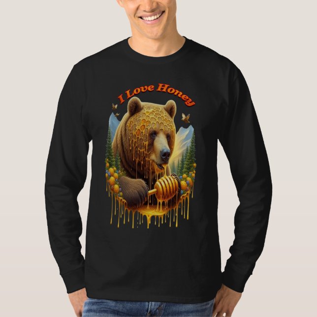 Camiseta Oso majestuoso con miel deliciosa (Anverso)