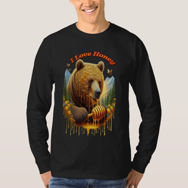 Camiseta Oso majestuoso con miel deliciosa (Anverso)