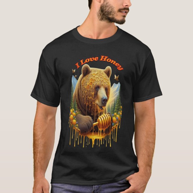 Camiseta Oso majestuoso con miel deliciosa (Anverso)