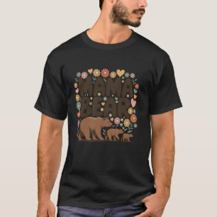 Camiseta Oso Mama Retro Floral Familiar Animalito Lindo a J
