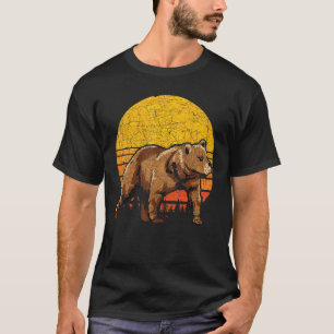 Camiseta Oso Marrón Animal Retro Sunset Bear 1