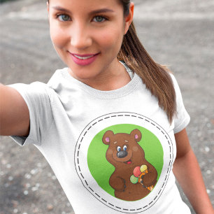 Camiseta Oso Marrón Con Helado
