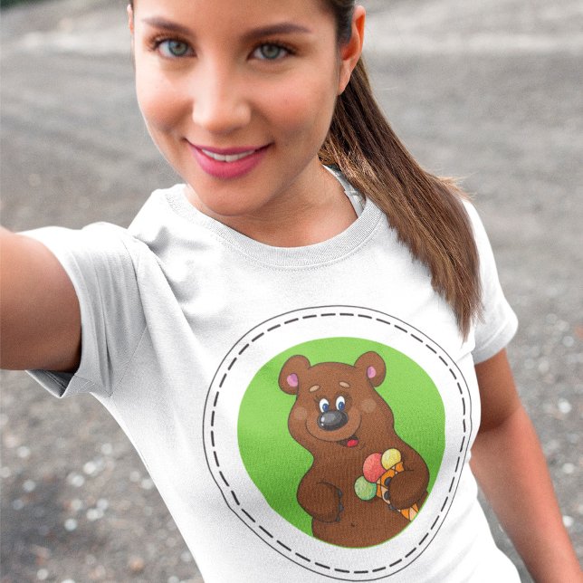 Camiseta Oso Marrón Con Helado (Subido por el creador)