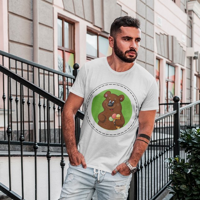 Camiseta Oso Marrón Con Helado (Subido por el creador)