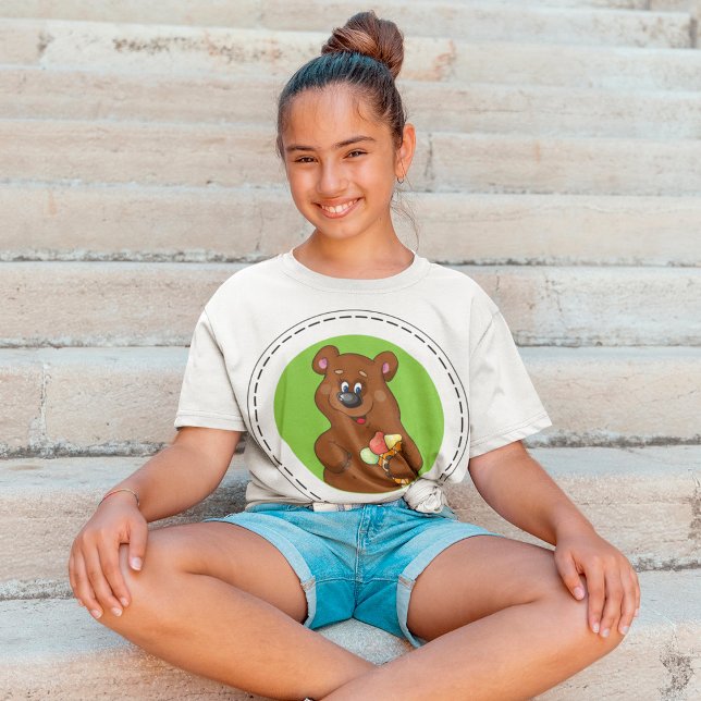 Camiseta Oso Marrón Con Helado (Subido por el creador)