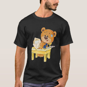 Camiseta Oso Marrón Cuerdo Sentado En Una Silla