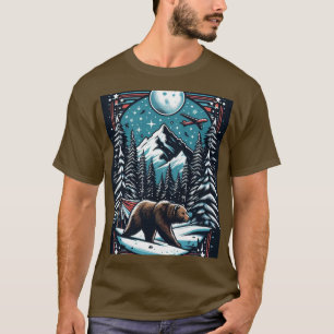 Camiseta Oso Marrón En Invierno