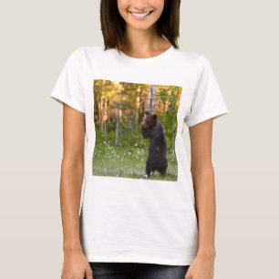 Camiseta Oso marrón europeo (Ursus arctos) abrazando un árb