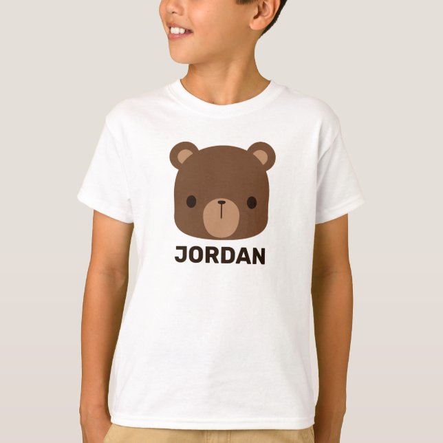 Camiseta Oso marrón lindo con nombre personalizado (Anverso)
