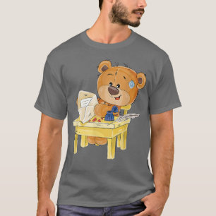 Camiseta Oso marrón lindo sentado en una silla