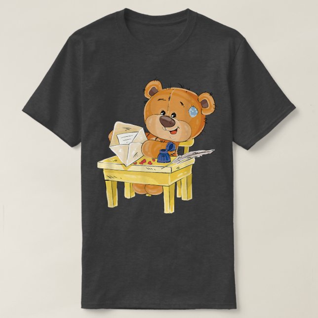 Camiseta Oso marrón lindo sentado en una silla (Diseño del anverso)