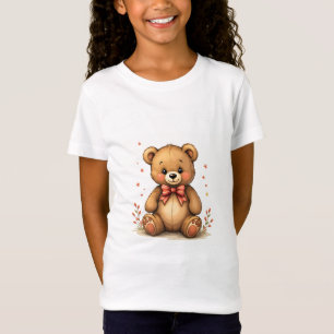 Camiseta Oso marrón pequeño y adorable con corbata