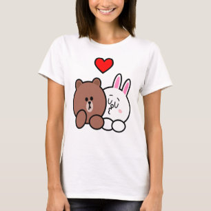 Camiseta Oso marrón y Cony en el amor147