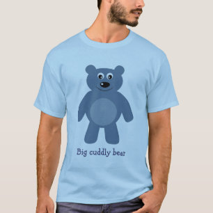 Camiseta Oso mimoso grande del dibujo animado azul lindo