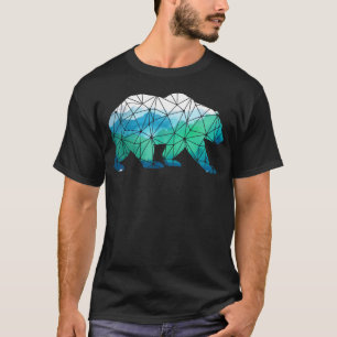 Camiseta Oso Montañas Bajo Poli Grizzly Senderismo Camping
