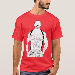 Camiseta Oso muscular gay con suspensores
