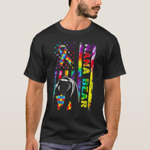 Camiseta Oso Nana Conciencia del Autismo Bandera Americana