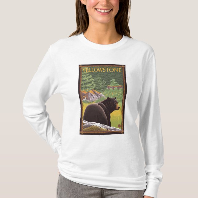 Camiseta Oso negro en el bosque - parque nacional de (Anverso)