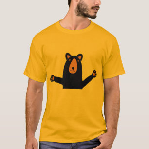 Camiseta Oso negro lindo divertido listo para abrazar