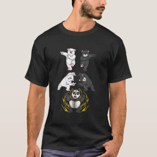 Camiseta Oso Negro Y Blanco En Fusión De Panda