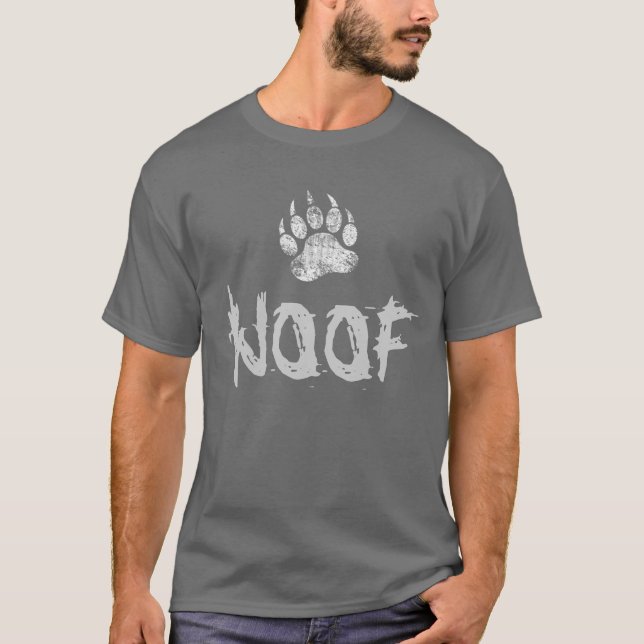 Camiseta Oso Orgullo angustiado Oso Paw WOOF (Anverso)