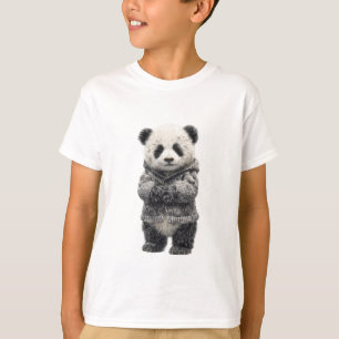 Camiseta Oso Panda Adorable De Pie Niños