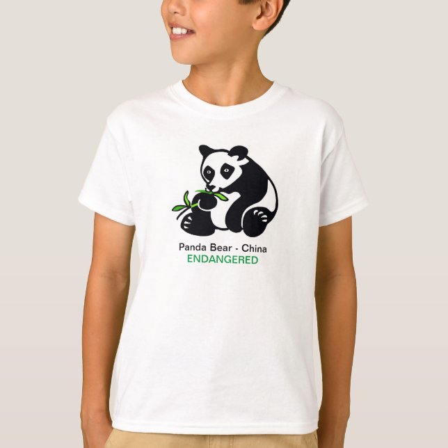 Camiseta Oso PANDA - Animales en peligro de extinción - vid (Anverso)