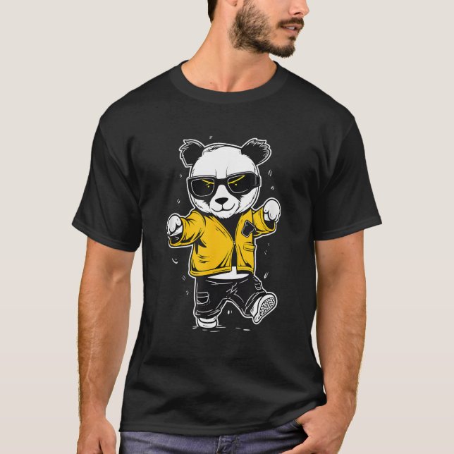 Camiseta Oso Panda Bailarín Con Gafas De Sol (Anverso)