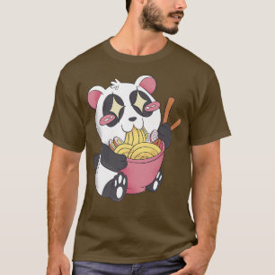 Camiseta Oso Panda Comer fideos de Ramen Pan Japonés