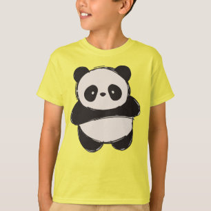 Camiseta Oso Panda Dibujado a Mano Adorable - Kawaii Encant