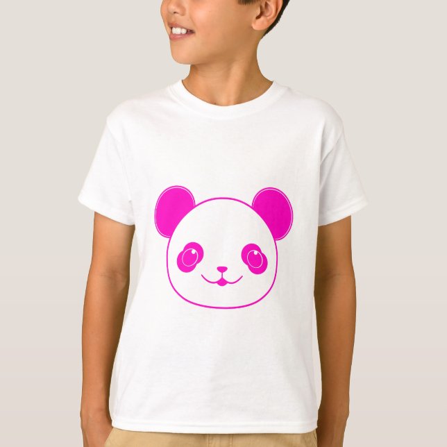 Camiseta Oso Panda Kawaii Rosa (Anverso)