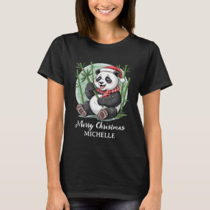Camiseta Oso Panda Lindo Navidad Personalizada Feliz
