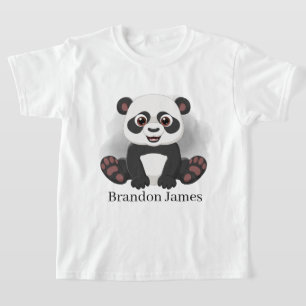 Camiseta oso panda lindo unisex para niños agregar nombre